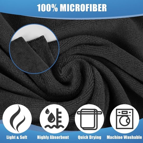 SnelShoppen - Pack van 3 Microfiber Sport Handdoeken - Zacht, Sneldrogend en Absorberend voor Yoga, Campings, Fitness en Gym - 75cm x 35cm van Snelshoppen — afbeelding 4