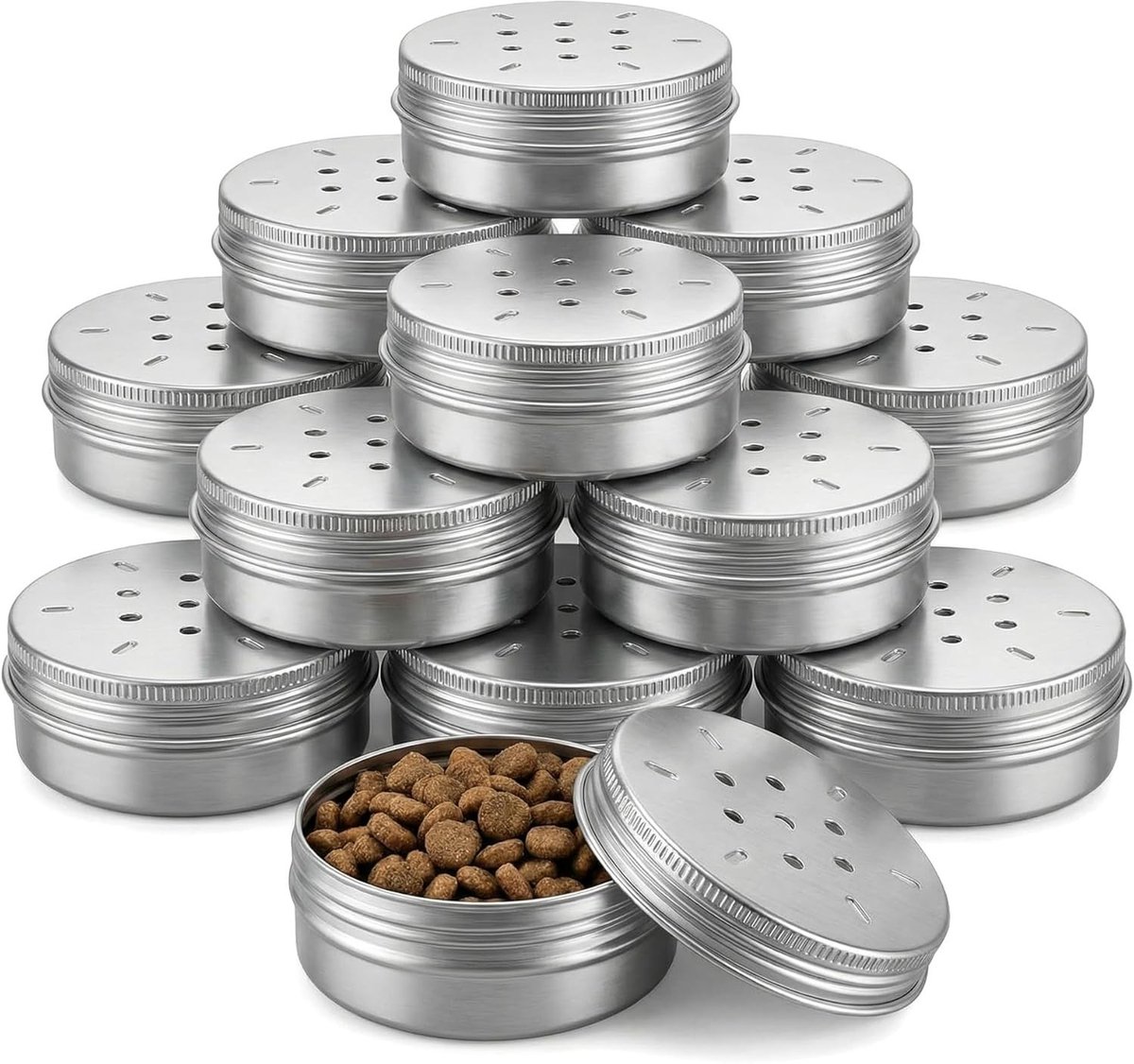 Set van 12 Geurcontainers voor Honden, 60 ml, Aluminium Geurhouders met Ventilatie, Herbruikbaar voor Puppy Geurtraining en Snuffelhonden
