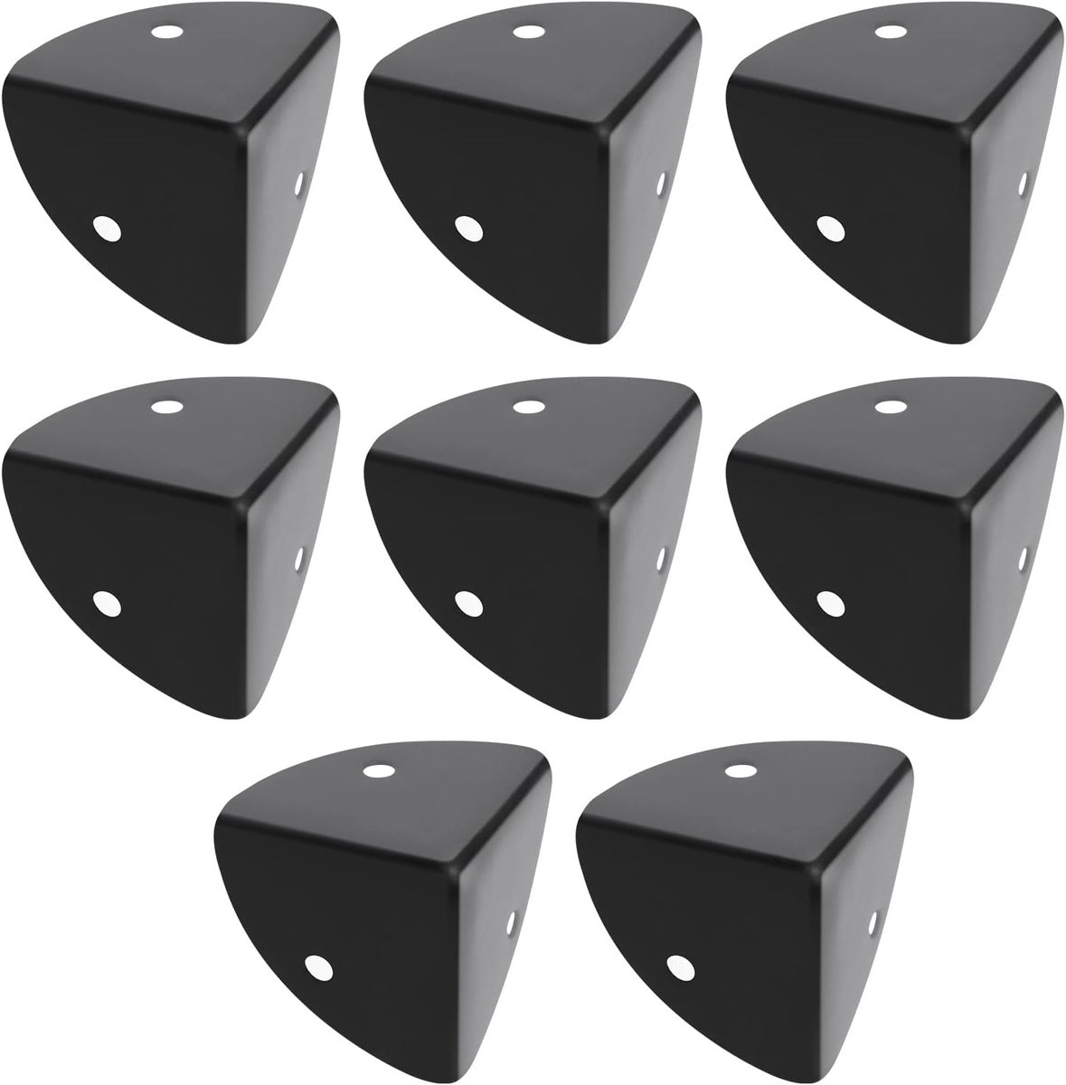 SnelShoppen - 8 stuks 39mm Hoekbeschermers voor Houten Dozen, Meubels en Koffers - Zwart, Sterk Metaal, Modern Design, Voor Diverse Toepassingen