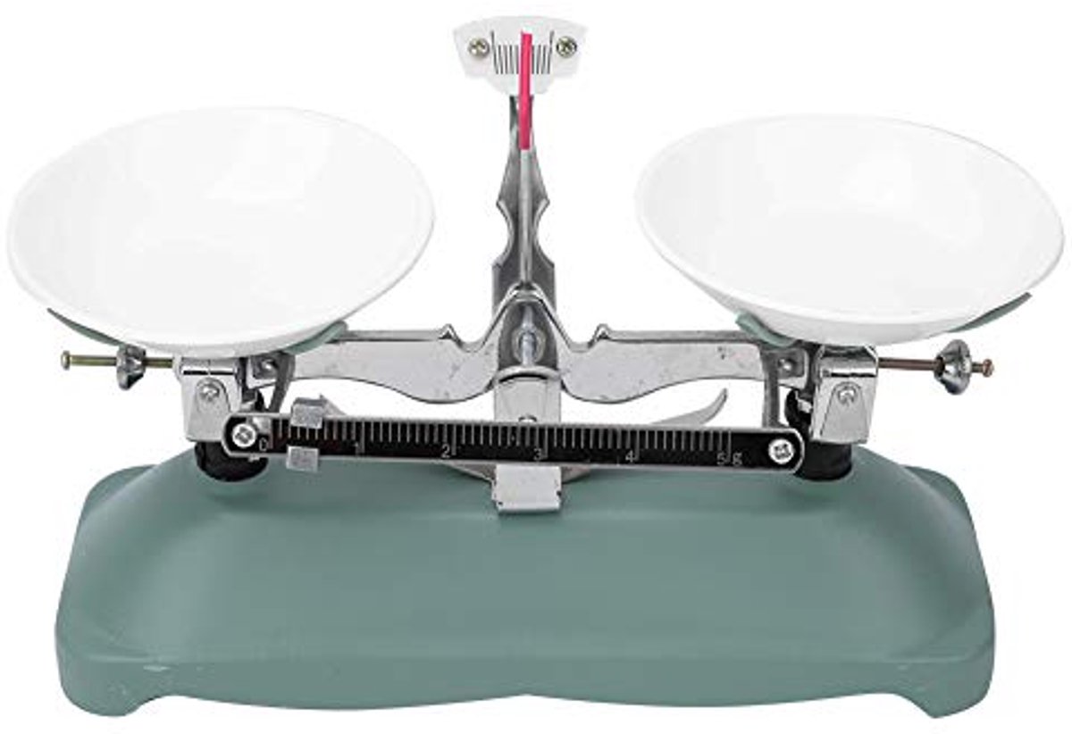 SnelShoppen - Mechanische Schaal Dubbele Pan Schaal Werkbank Schaal voor Laboratorium Fysica Accessoires Diverse Gewichten (100g)