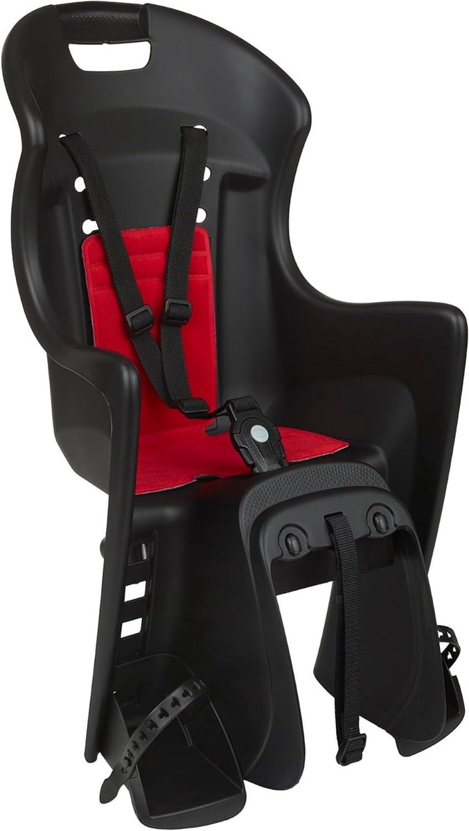 Kinderzitje Fiets - Achterzitje - Kinderen Vervoeren - TÜV GS Gecertificeerd - 9-22 kg - Zwart Rood