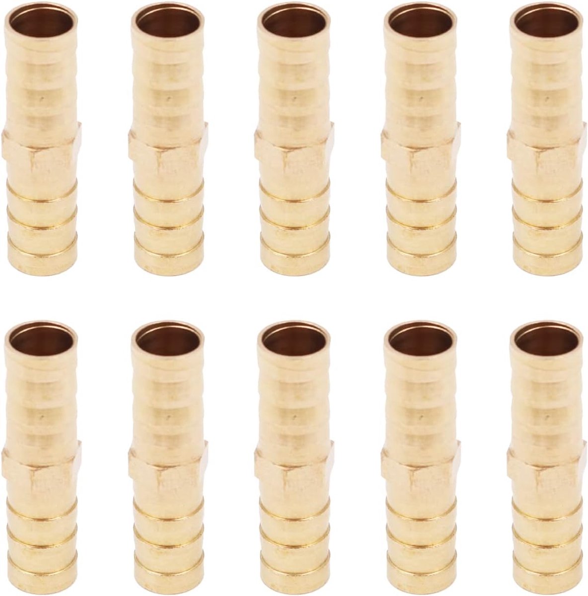 SnelShoppen - 10 Stuks Messing Slangverbindingen 10mm Tuin Slang Koppelingen voor Lucht Water Olie Gas Brandstof Slangverbindingen