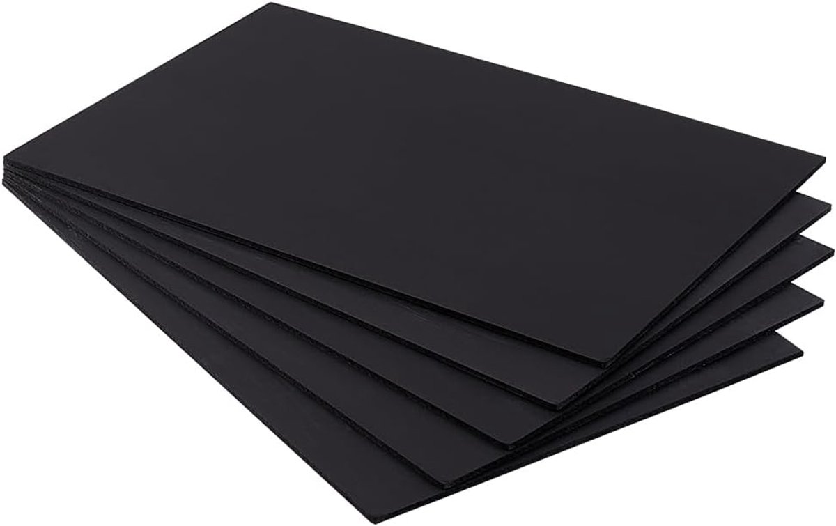 SnelShoppen - 5 Stukken 3mm Zwart PVC Foam Board 20x30cm; Lichtgewicht, Stevig Foam voor Modelbouw, Creatief Knutselen, Scholen, Projecten, Tentoonste