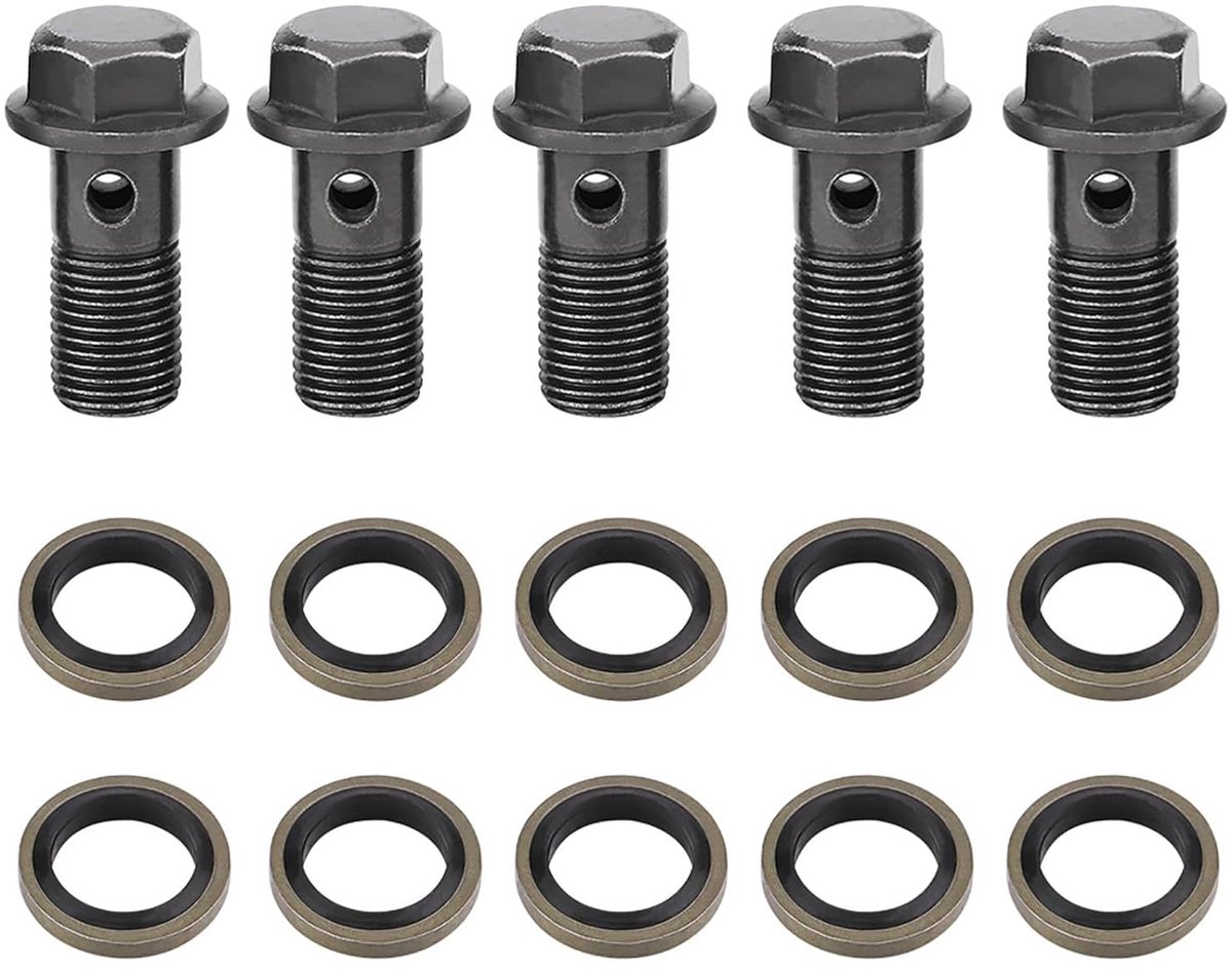 Motorfiets rem banjobout set - M10 x 1,25 - ijzer - duurzame kwaliteit - ShopVlot