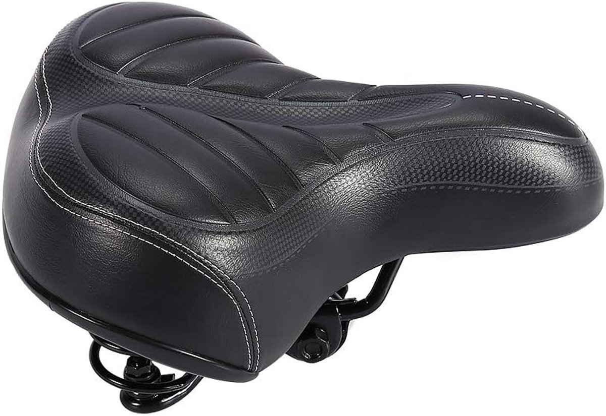 SnelShoppen - Fietszadel Ergonomisch met Spiralveren, Hoogterugveer, Dikke Foampadding, Unisex Comfort voor Stadsfiets en Mountainbike