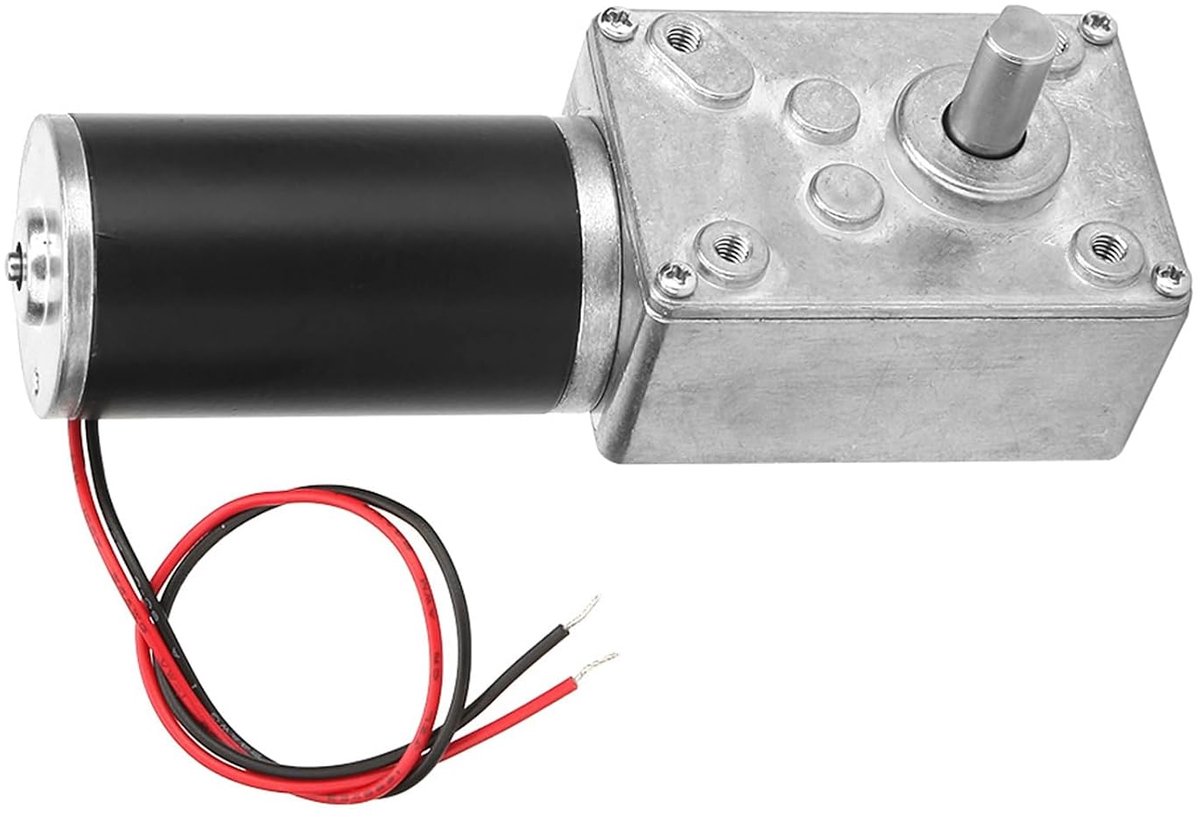 SnelShoppen - Worm Gear Motor 12V 20RPM Met Omkeerbare Versnellingsbak, Hoge Koppel, 8mm As, Metalen Tandwielen En Kogellager, Voor Hobbyprojecten En