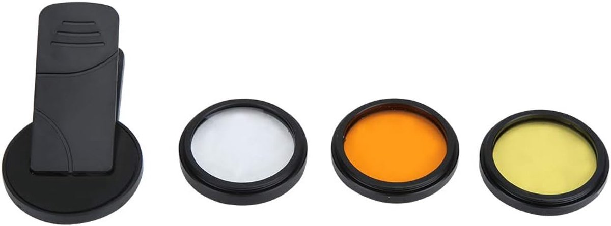 SnelShoppen - 3-delige Onderwater Fotografie Lens Kit voor Mobiele Telefoon - Macro Lens, Gele en Oranje Filters voor Aquarium Fotografie - Ideaal voo