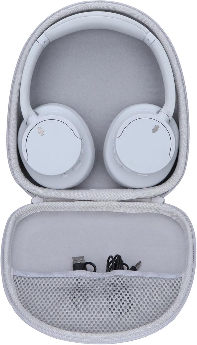 Beschermhoes voor Draadloze Bluetooth Noise Cancelling Hoofdtelefoons - Geschikt voor Sony WH-CH720N, WH-CH520, WH-CH510, WH-CH710N, XB900N, WH-CH700N, WH-XB910N - Wit en Duurzaam