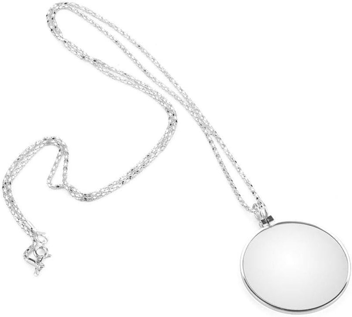 SnelShoppen - 5X Vergrootglas Monocle Lens met Keten - Zilver - Optisch Glas - Ideaal voor Sieraden, Lezen, Inspecteren - Duurzaam en Stevig
