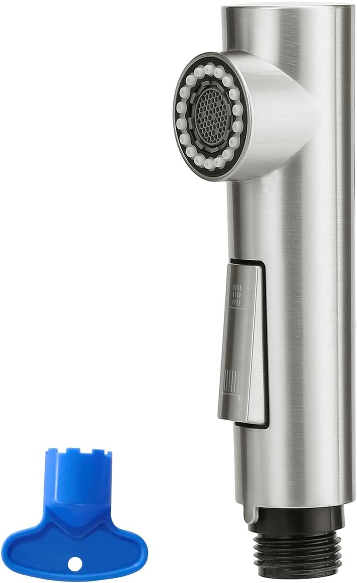 SnelShoppen - Keukenkraan met Uittrekbare Handdouche - 2 Functies Spray & Storm - Verchroomd - Handdouche Vervangingskop voor Keuken - Gemakkelijk te