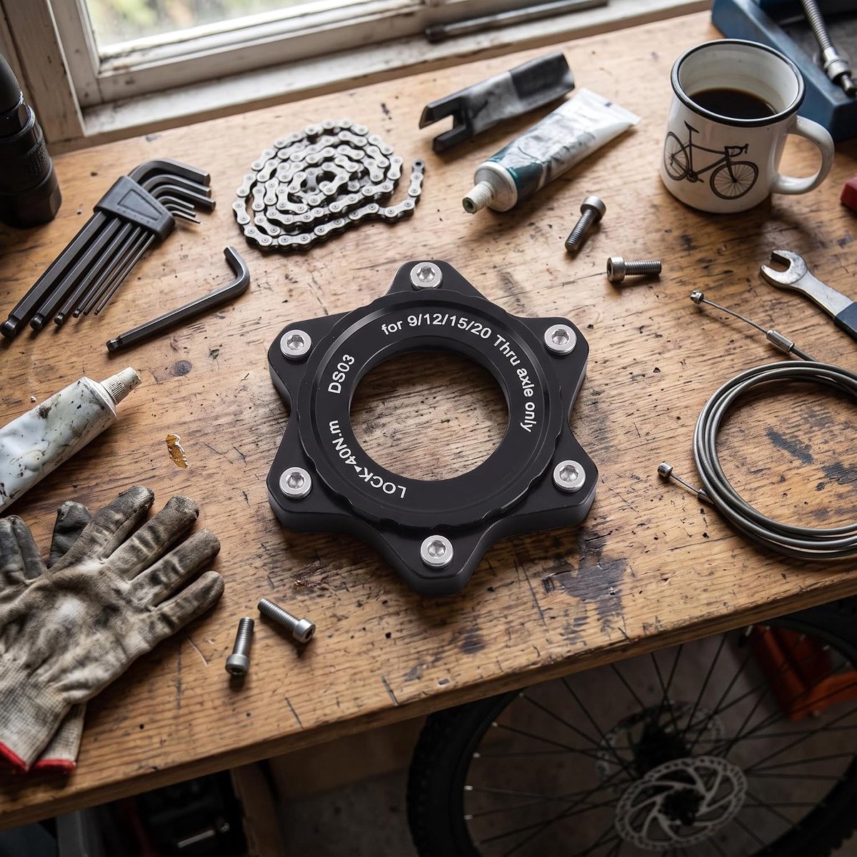 SnelShoppen - Center Lock Adapter naar 6 Bout Disc Rem Boost Naaf Spacer Fiets Onderdelen Ergonomisch Ontwerp Aluminium Legering
