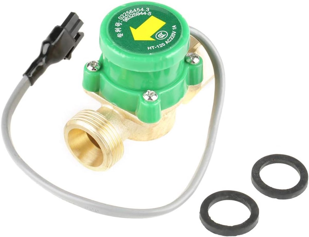 SnelShoppen - Water Flow Switch G3/4" - 3/4" Draad Flow Sensor Schakelaar voor Waterdrukregeling Douche, Zonneboiler, AC220V, 1A