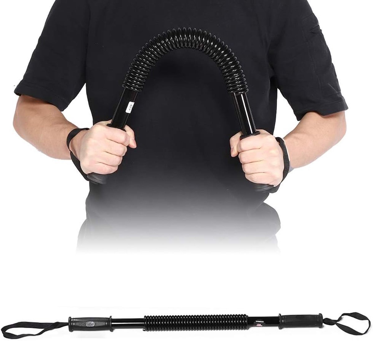 SnelShoppen - Power Twister Bar 20-60kg Verstelbare Spiraal Trainer voor Borst, Arm en Pols Spieren, Ideaal voor Krachttraining Thuis, 40kg Weerstand