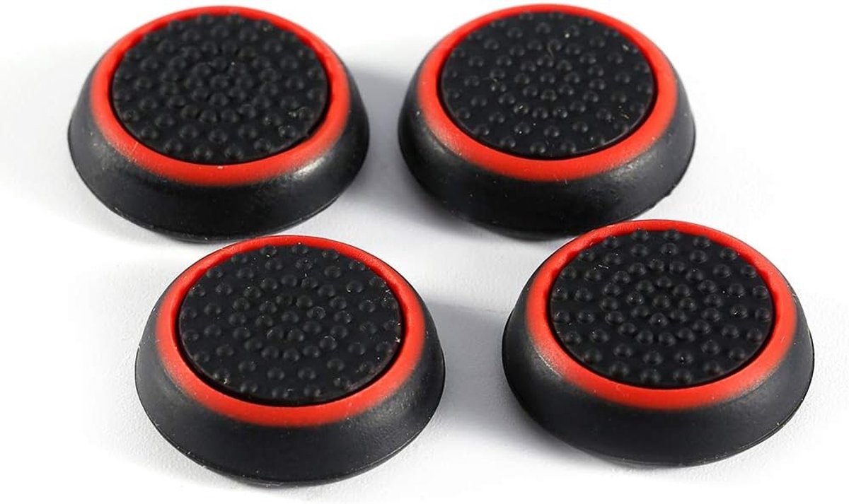 SnelShoppen - 4 Stuks Vervangende Siliconen Controller Thumb Stick Grip Covers Joystick voor PS3, ONE, XBOX360 - Rood