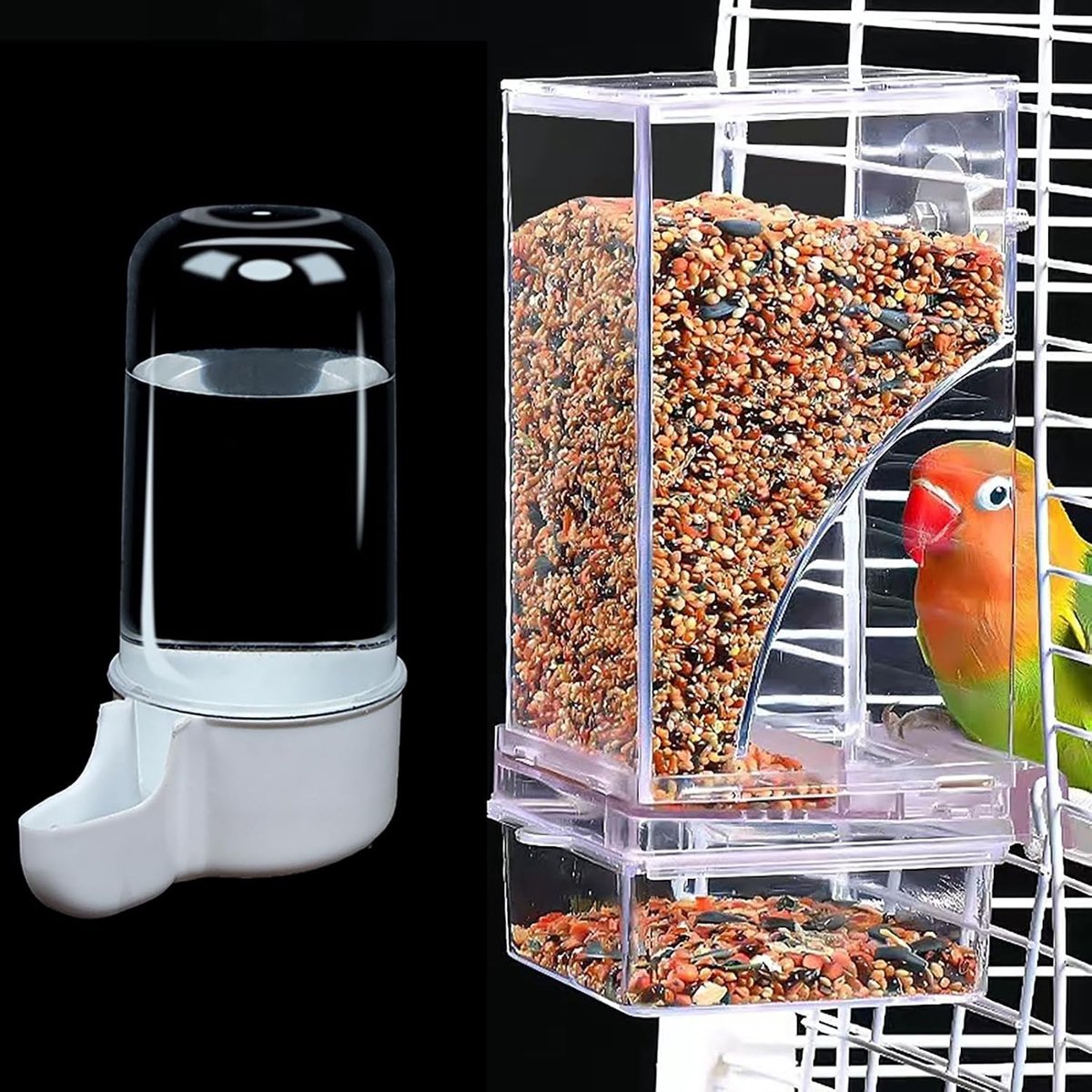 Automatische Vogelvoederdispenser voor Kanaries, Parkieten en andere Vogels met Trespool System