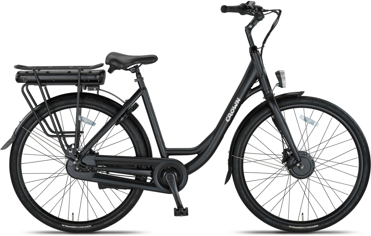 Crown Sydney - Elektrische Damesfiets - Elektrische Stadsfiets - 7 versnellingen - 28 inch - 52 cm - Mat Black