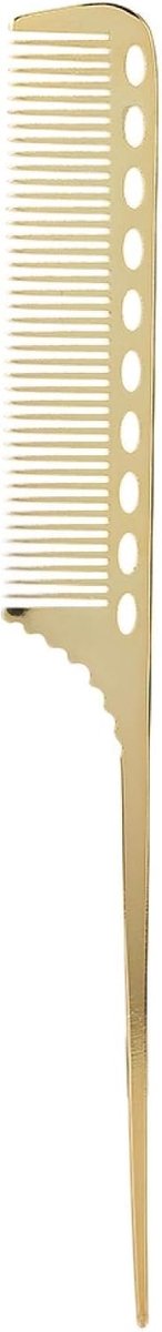 SnelShoppen - Salon Ratstaart Haar Kam in 4 Kleuren Aluminium Metaal Haar Styling Kam voor Kappers en Thuisgebruik (Goud)