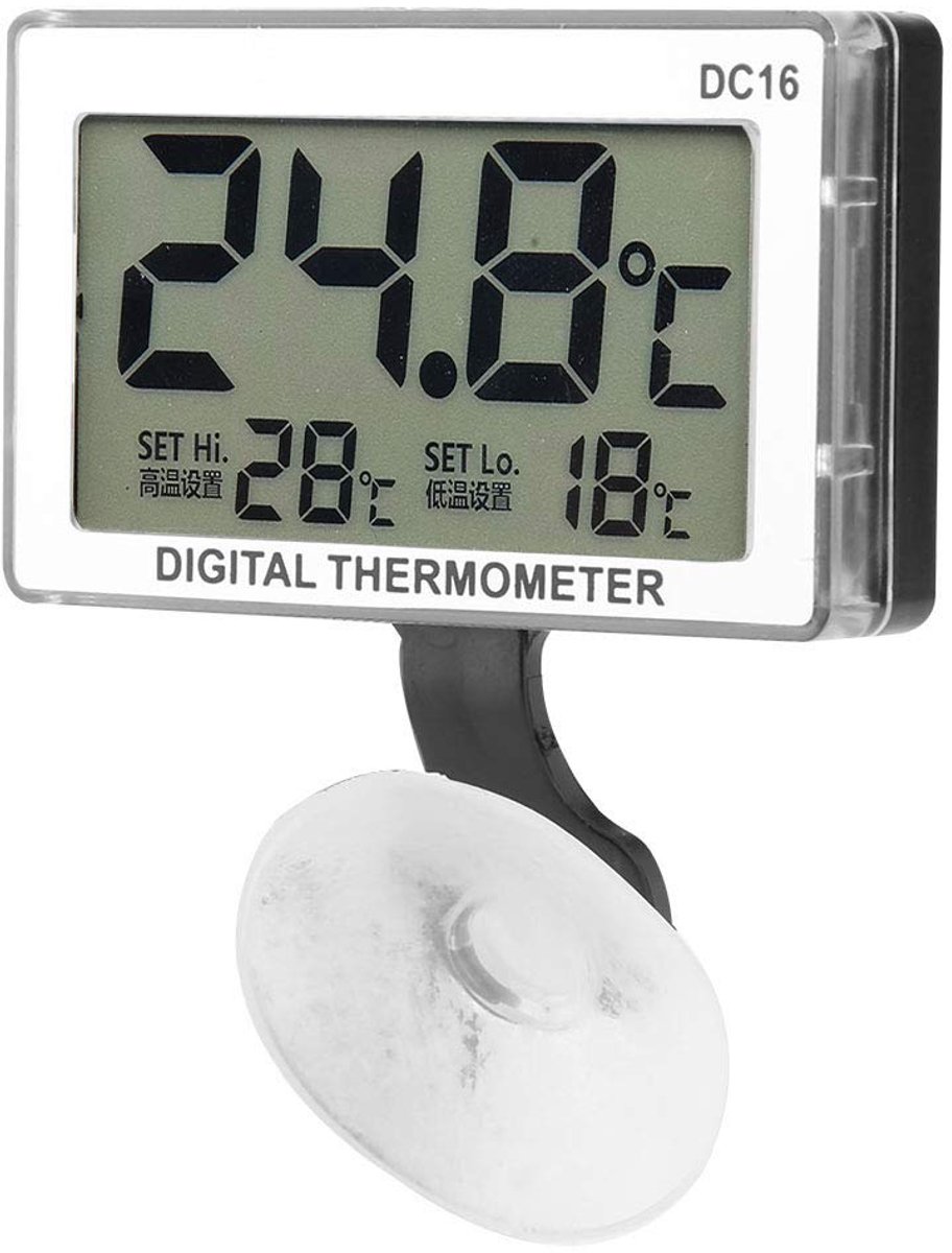 SnelShoppen - Digitale Thermometer DC16 LCD Waterdichte Aquarium Thermometer voor Vistuinen, Groentekassen, Huishoudens, Koelkasten en Kelders