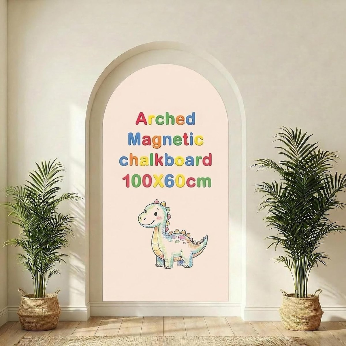 Magneetsticker muur - Beige - 60 x 100 cm - Zelfklevend en beschrijfbaar - Voor Speelkamer en Kantoor