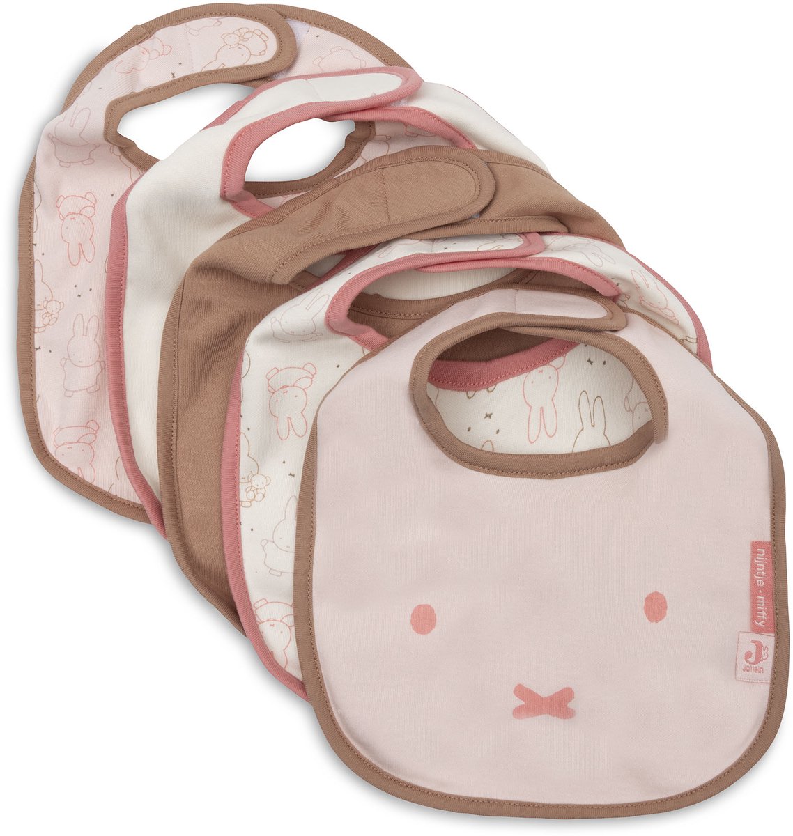 Jollein Slab Jersey Waterproof Miffy Moments Silk Rose (5pack)