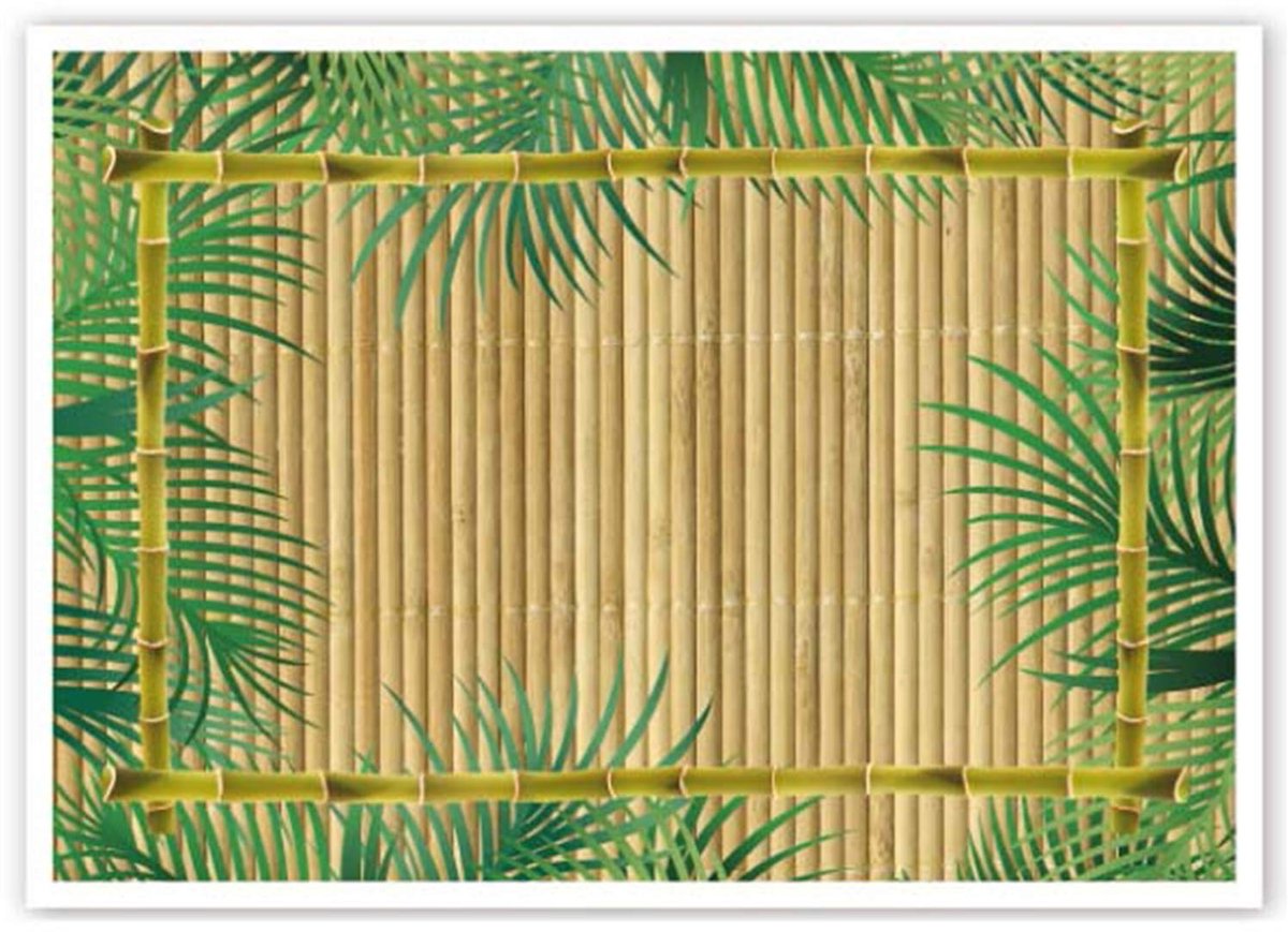 Placemats plastic - Placemat - Groen - 31 x 43 cm - Palm Motief - Voor Tafelgebruik