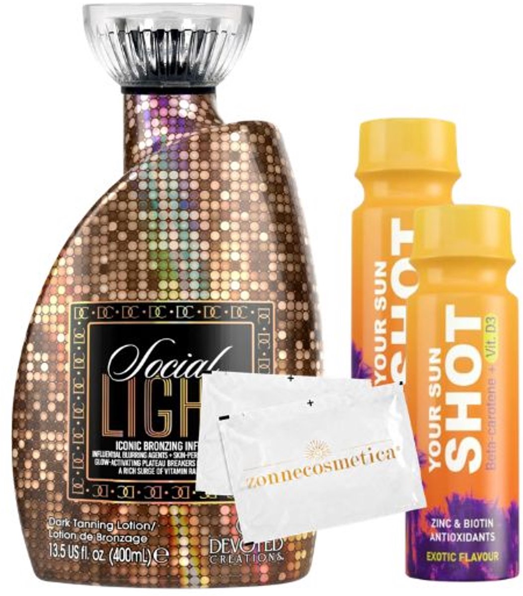 Devoted Creations - Social Light + 2 Your Sun Shots + 2 Verfrissingsdoekjes
