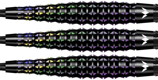 Mission Black Opal 95% Tungsten Dart Set, Steel Tip Darts - Aggressieve Grip Barrel, 22G / 24G / 26G - Professionele Steeltip Darts, Zwart PVD Design van Mission — afbeelding 5
