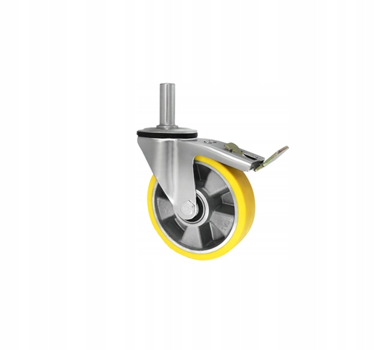Aluminium-polyurethaan wiel met rem, Ø160mm, zwenkbaar
