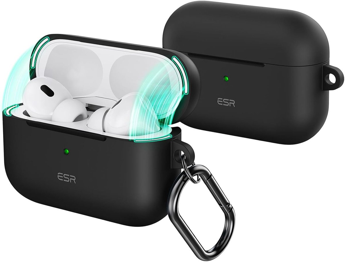 AirPods Pro 2 Hoes met USB-C/Lightning Kabel, Magnetische Deksel en Volledige Valbescherming, Inclusief Carabiner, Cloud Series, Geschikt voor 2023/2022/2019 Modellen