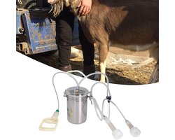 Handmatige Melkmachine voor Geiten, 2L RVS Melkbeker, Efficiënt en Draagbaar met Transparant Deksel voor Melkveehouderij en Boerderijgebruik