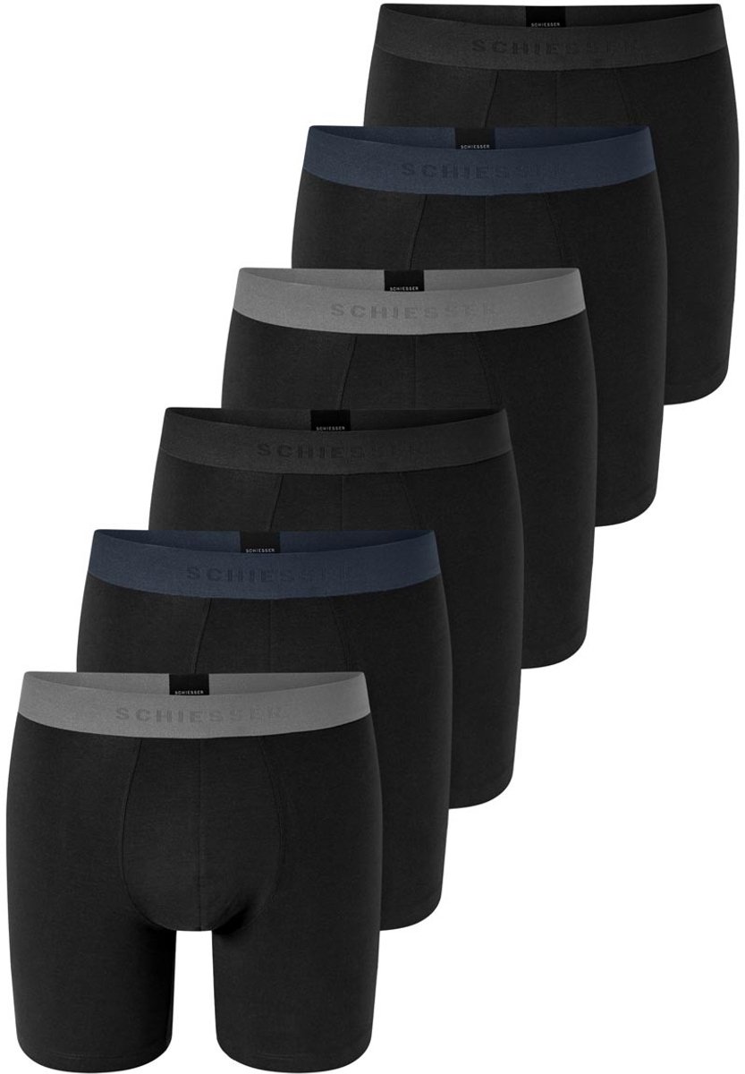 Schiesser Heren lang short / pant 6 pack 95/5 Cotton