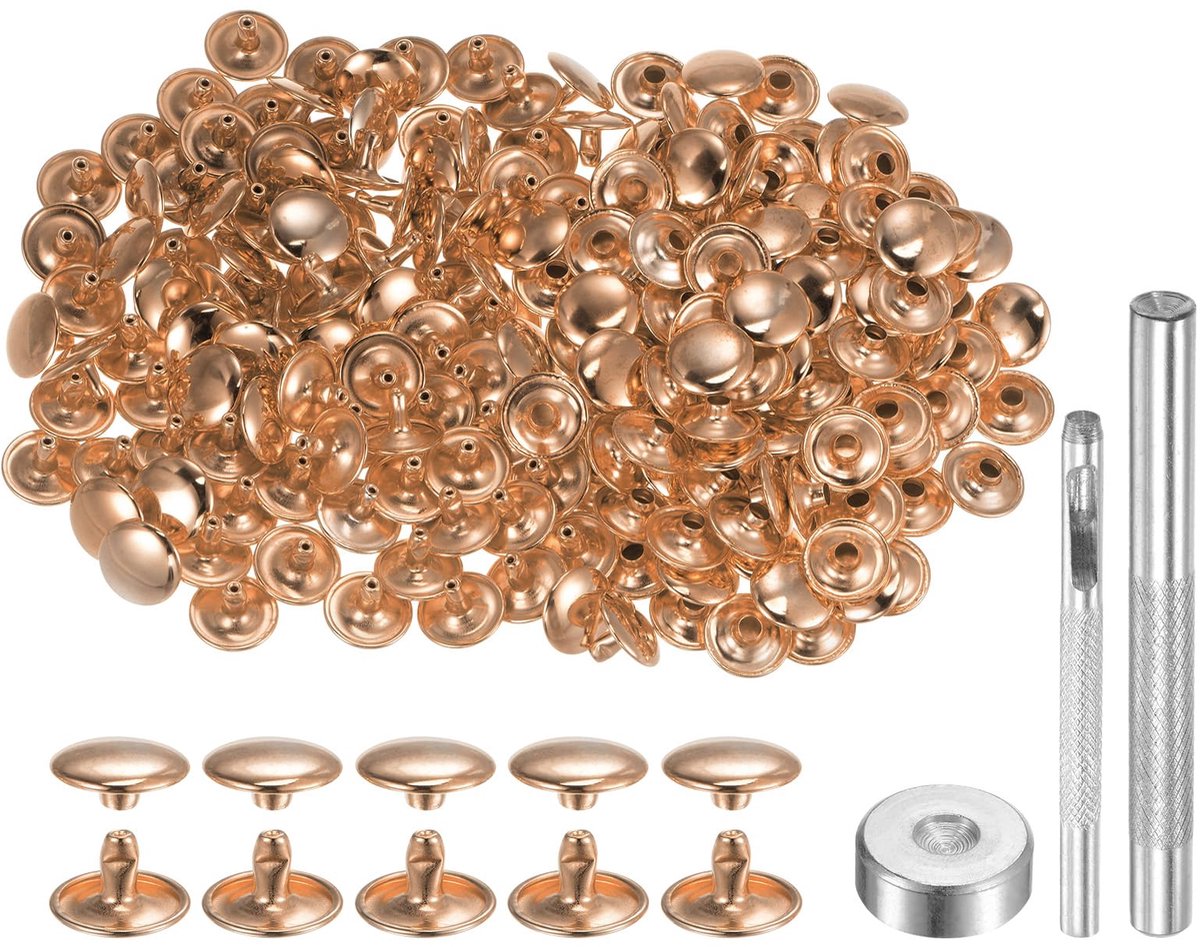 100 Stuks 8 x 12 mm metalen nieten met gereedschap voor DIY projecten