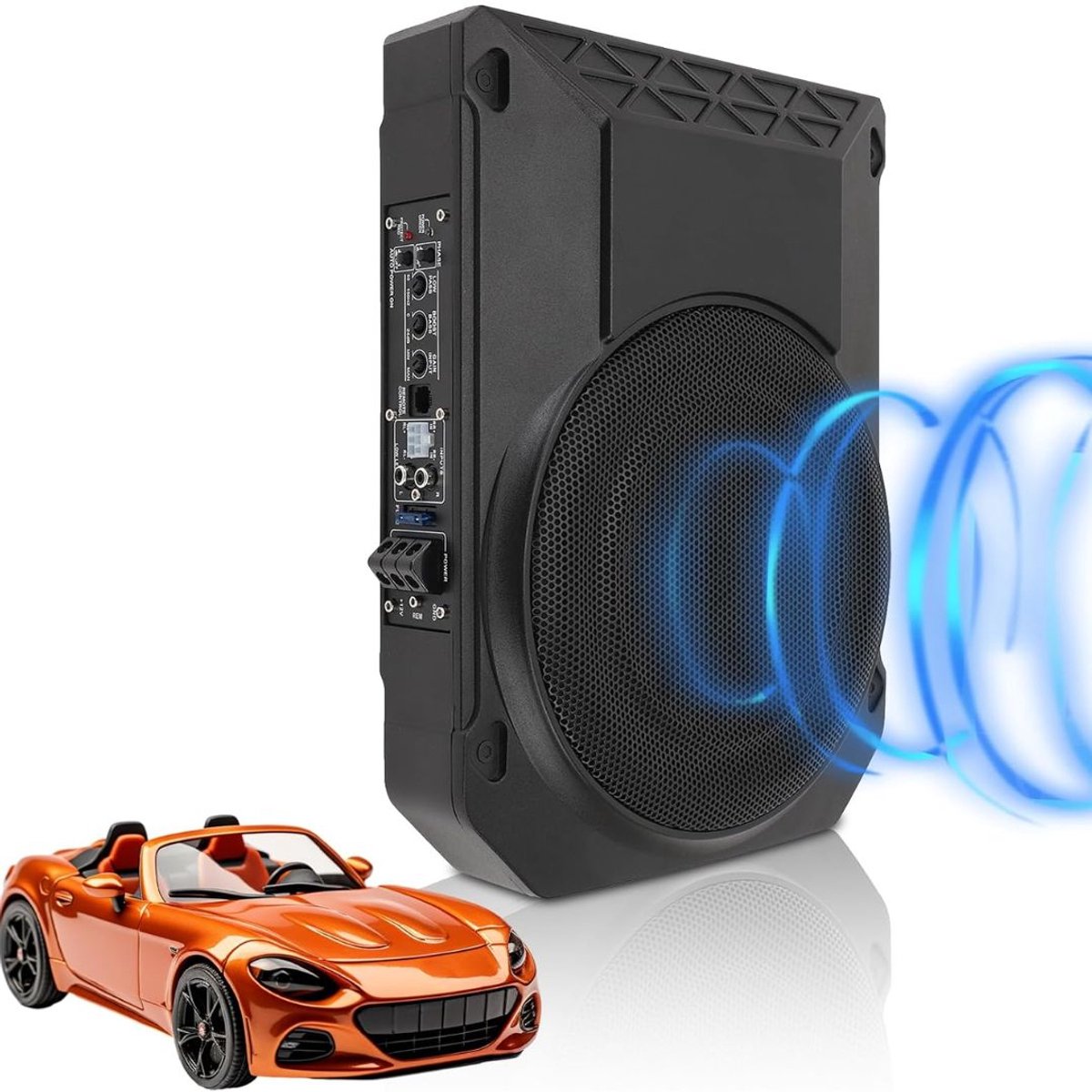 NIVA® Subwoofer Auto - Actieve Subwoofer Kist - Subwoofer Auto met Versterker - Zwart - 40cm x 32cm x 13cm