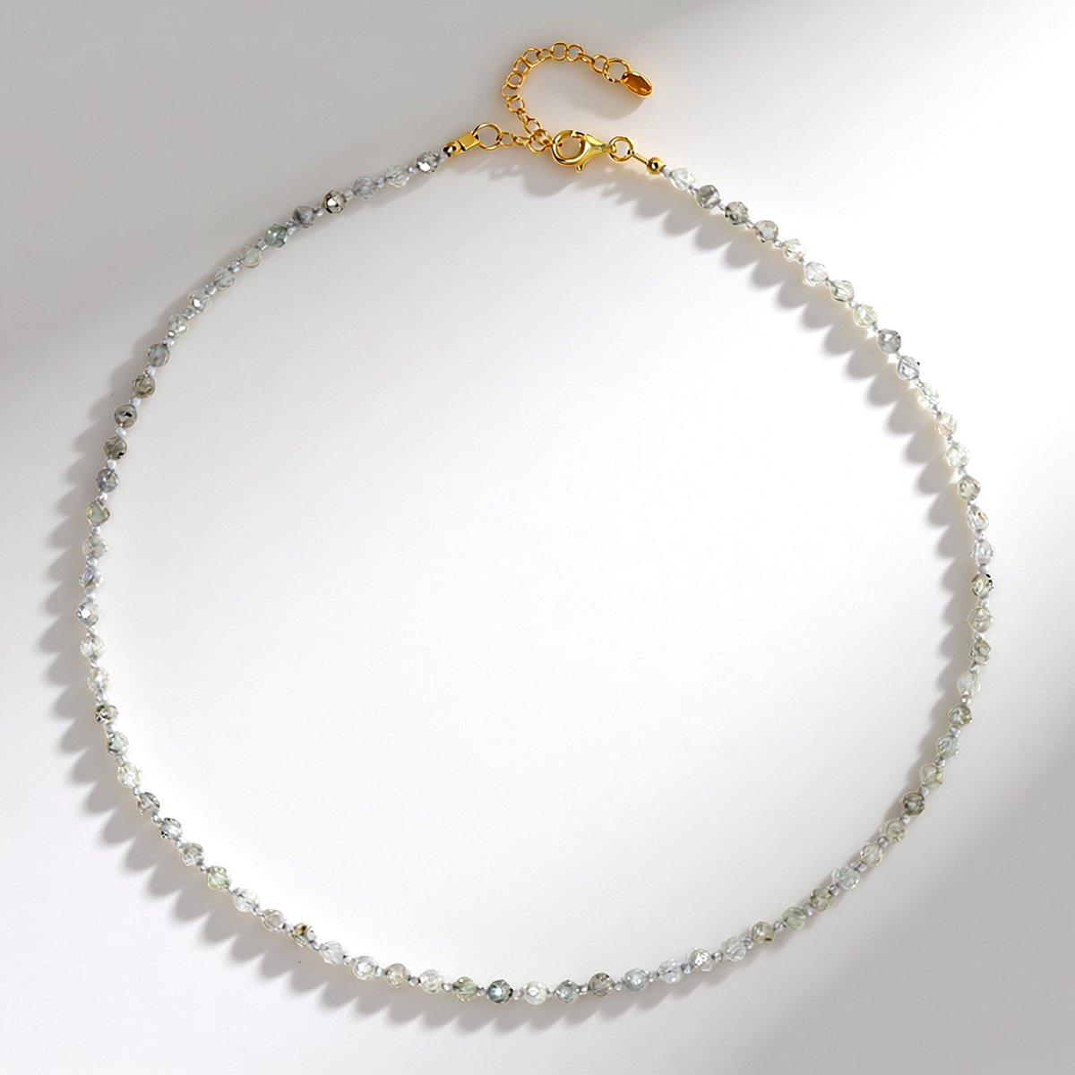 Cavill - Zilveren Halsketting 925 Sterling Zilver - 18K Goud Verguld - Rond Cambodjaanse Zirkonen 52.9 ct - Elegant & Verstelbaar
