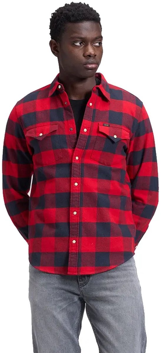 Lee Clean Western Regular Fit Overhemd Met Lange Mouwen Rood S Man