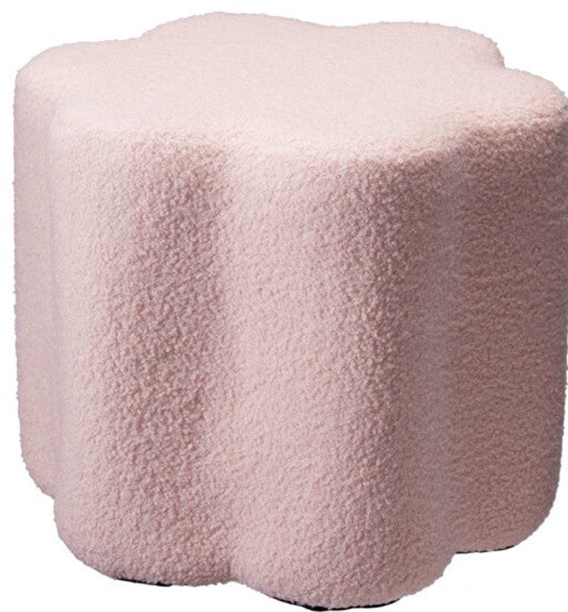 Home & Styling Bloemen Poef - Ø34xH29cm - Roze