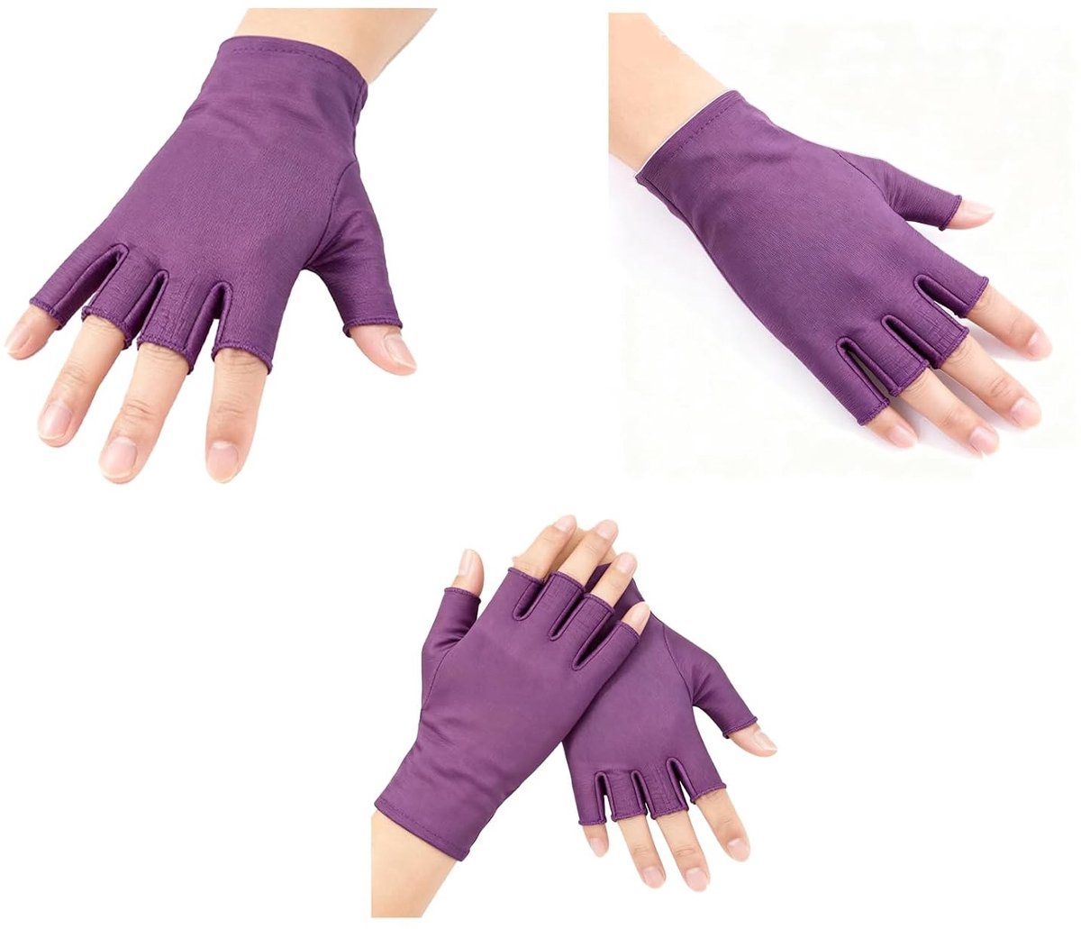 Vingerloze Anti-UV Handschoenen - Zwart - Voor Nageltechnici en Outdoor Activiteiten
