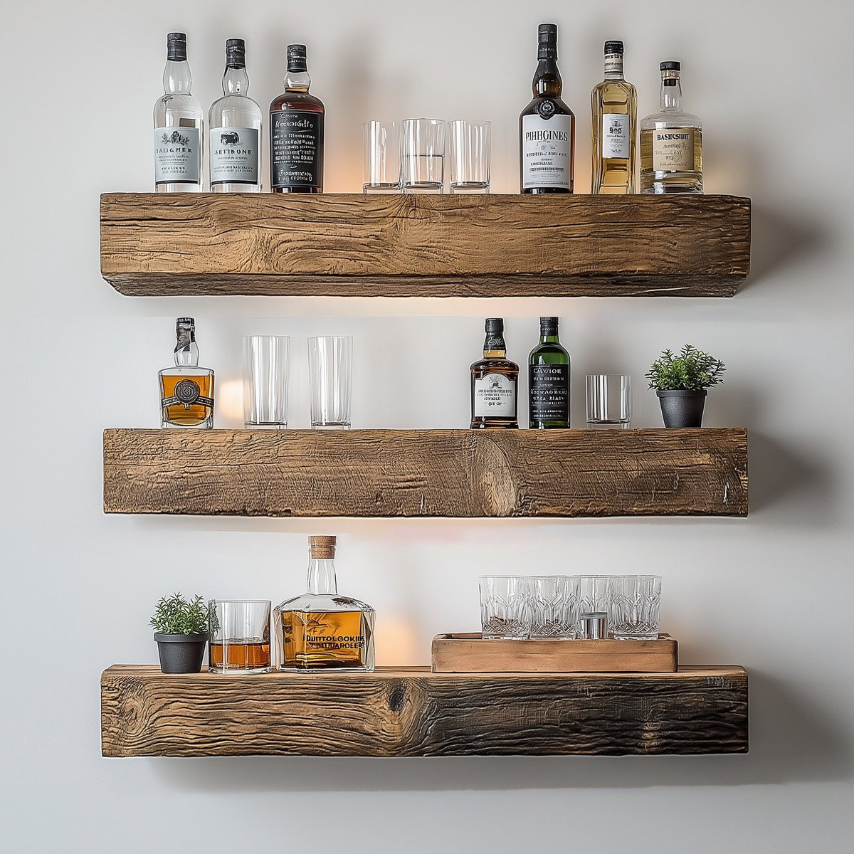 Asir - Wandplank - Houtkleur - 13 x 11 x 60 cm