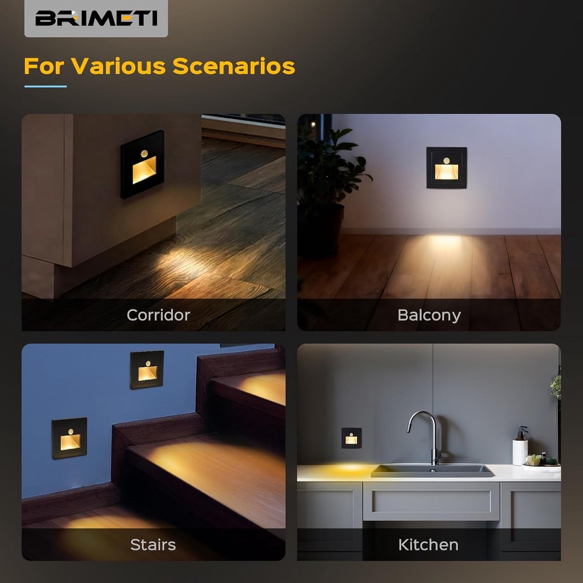 LED Trapverlichting met Bewegingssensor - Wit - 85 x 87 x 80 mm - Duurzame Kunststof Behuizing - Voor Veiligheid in Huis