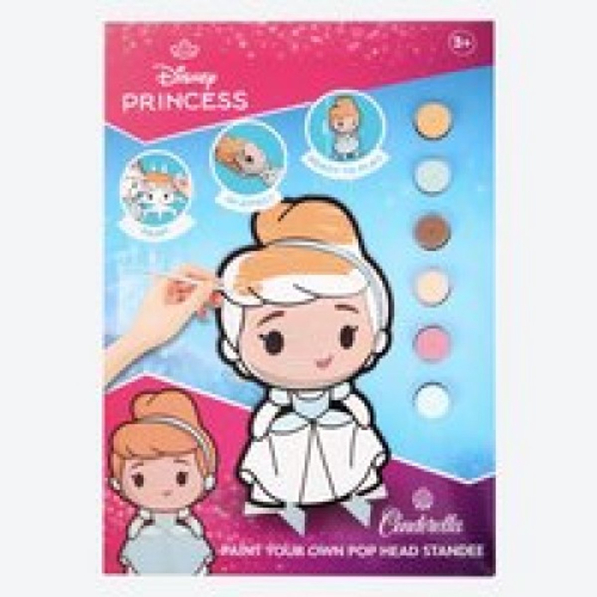 Disney 3D Verf op Nummer - Thema: Disney Princess - Schilderen & Knutselen - Cadeau voor Jongens en Meisjes - Inclusief Kwast & Verf - Hoge Kwaliteit - Knutselset -