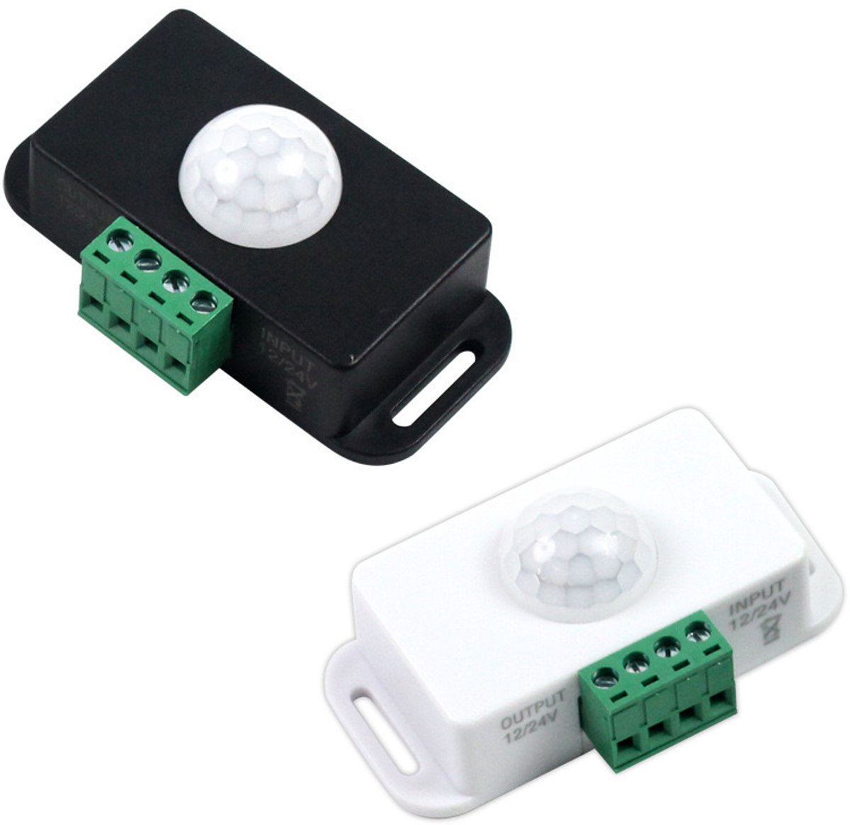 Mini bewegingsmelder DC 12V 6A, automatische infrarood sensor‑schakelaar, Wit + Zwart