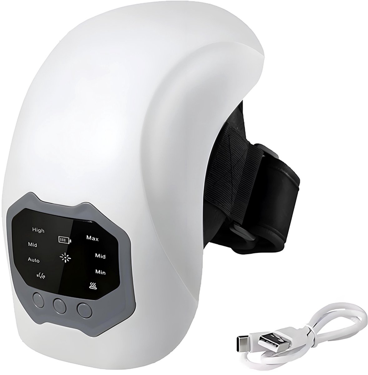 Kniemassageapparaat - Kniegewrichtmassageapparaat - Met warmtetherapie en vibratiefunctie - Verlicht gewrichtspijn - Batterijcapaciteit 2000 mAh - 3,7 V - 10 W - Wit