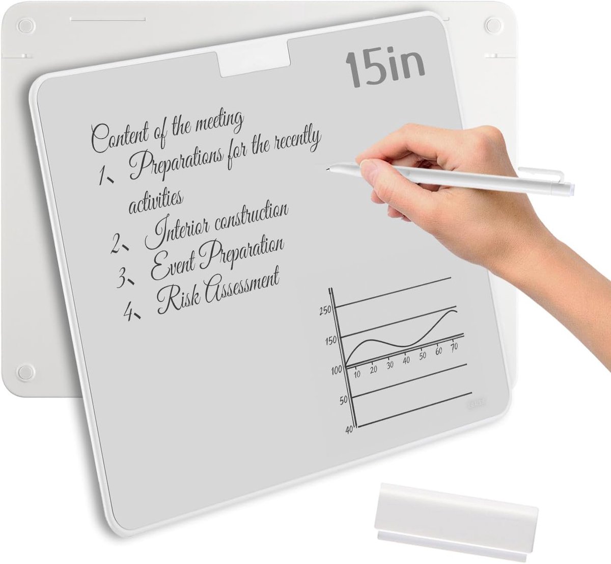 Magnetisch Schrijfbord - Inktvrij Bureaubladnotitieblok - Magnetisch Whiteboard - Herbruikbaar Schrijfblok Met Magneetpen En Gum