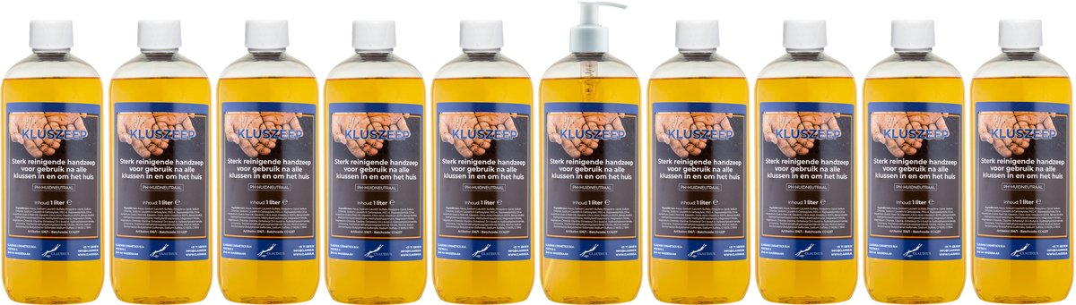Kluszeep 1 liter - set van 10 stuks - met gratis pomp - Voordeelverpakking