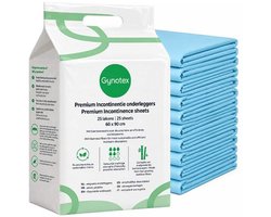 Gynotex – Premium incontinentie bed onderleggers – matrasbeschermers - 60x90 cm - 25 stuks – met bamboevezels