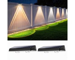 ECTEATOY ECTEATOY® Solar wandlamp - Solar Buitenlamp 2-Pack - 3 Lichtmodi & Wit Licht- IP67 - Eenvoudige Installatie - Krachtige Buitenverlichting voor Erf en Tuin