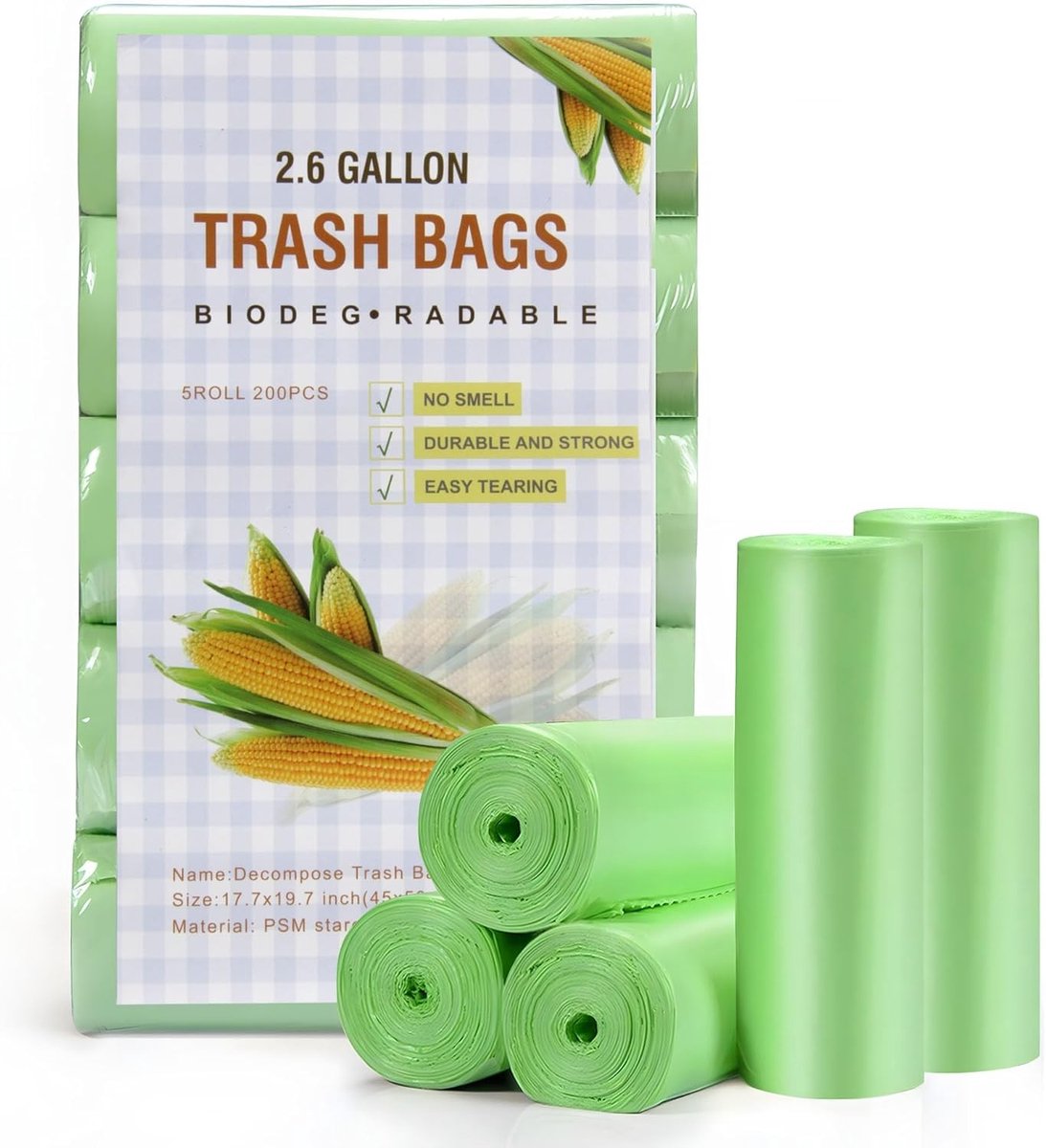 Bio-afvalzakken - Groen - 10 Liter - Composteerbare Vuilniszakken van Maïszetmeel - Voor Keuken en Kantoor