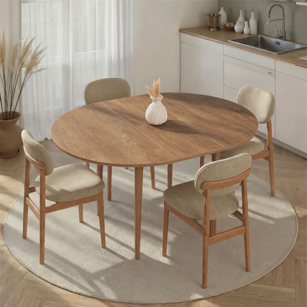 Asir - Eettafel - Kafkas Eiken - 100 x 100 x 75 cm