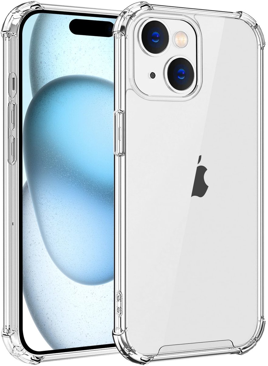 Whioltl Hoesje voor iPhone 15, Harde Plastic Achterkant & Zachte Siliconen Bumper Case, Antislip & Valbeveiliging - ShopVlot