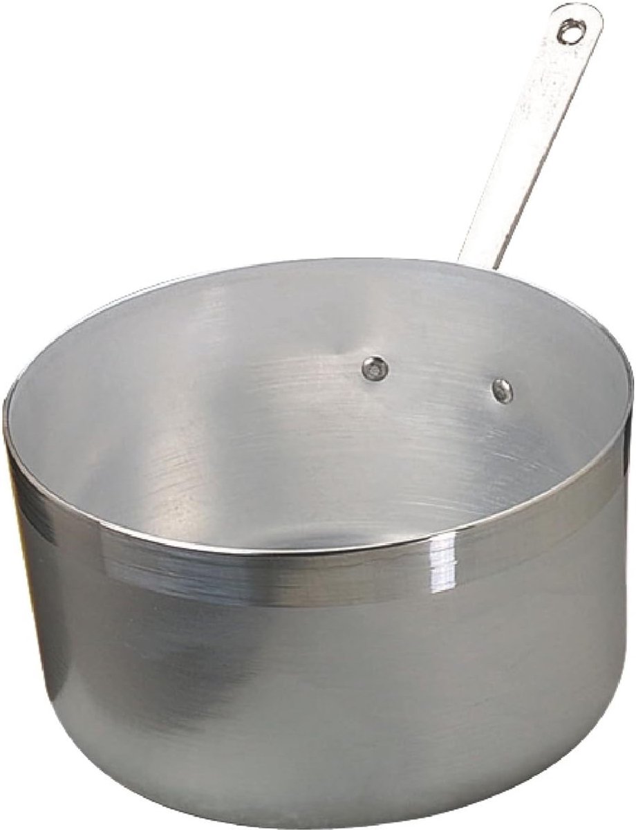 Pentole Agnelli Hoge steelpot van BLTF-aluminium, steel van roestvrij staal, zilverkleurig, 1,9 liter, zilver/zwart - ShopVlot